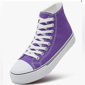 Purple High-Top Canvas Sneakers Size 8